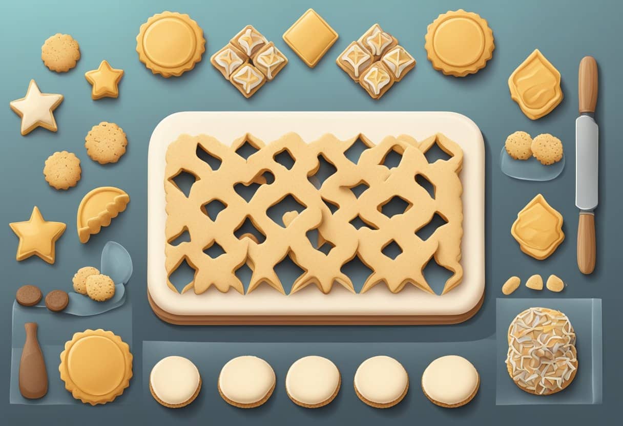 Um padeiro molda e corta biscoitos tradicionais sem lactose